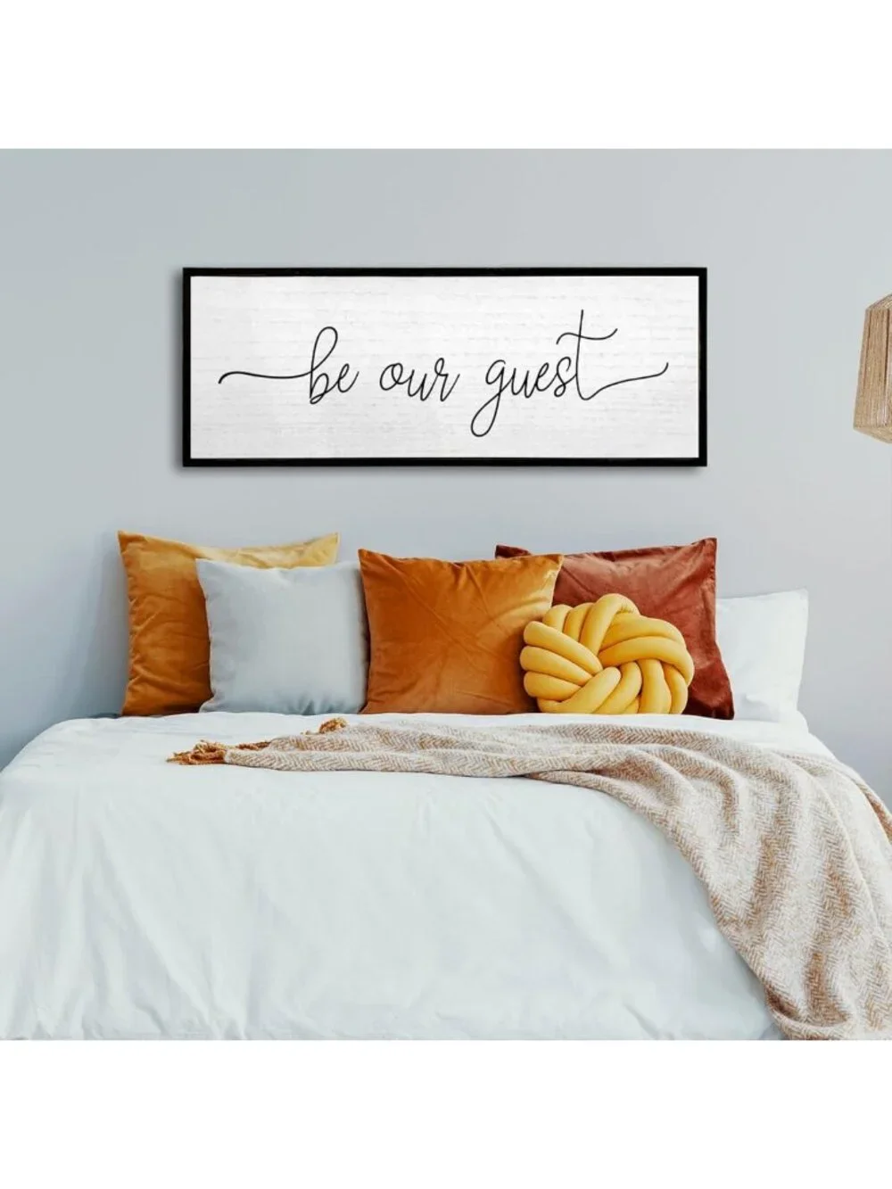 Be Our Guest Wall Decor Sign - 40''x15'', Elegant Black Home Accent Art